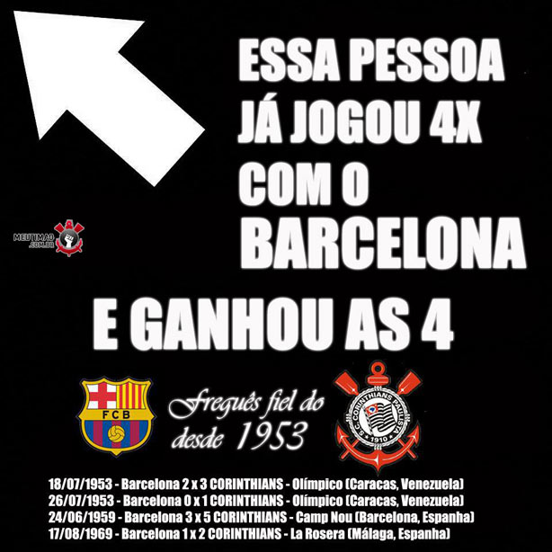O Barcelona é o maior freguês do Corinthians