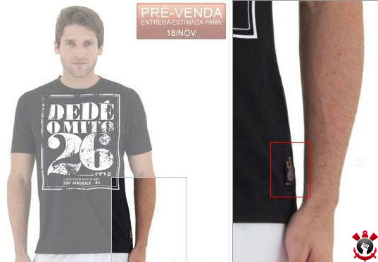 Camisa do Dedé do Vasco com o símbolo do Corinthians