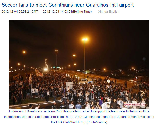 Euronews noticiando a despedida do Corinthians