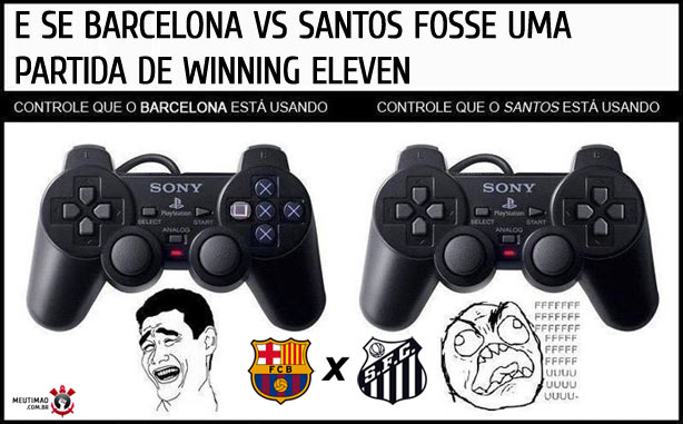 Barcelona x Santos no Winning Eleven