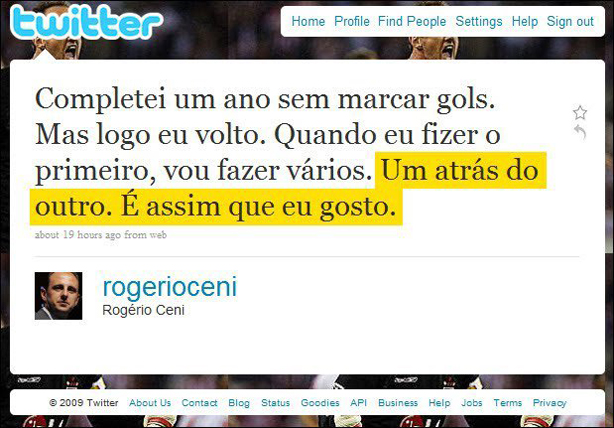 Rogério Ceni revela "bom é um atrás do outro"