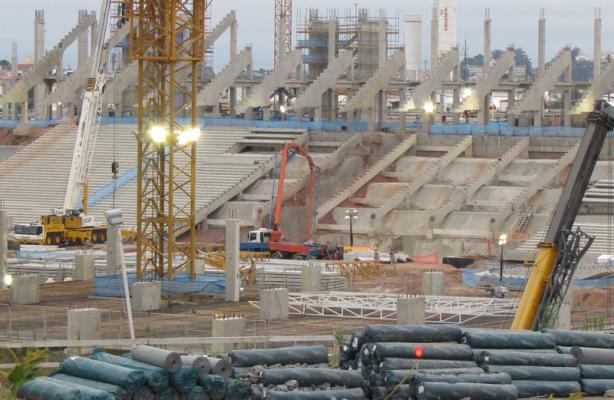 Quase  30% do estádio do Corinthians já foi construído