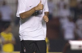 Campeonato Brasileiro de 2008, 1o. turno; Corinthians x Portuguesa; Na foto, o(s) jogador(es) Herrera comemora seu gol durante a partida; estdio do Morumbi, zona sul de So Paulo
