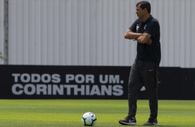 Treinador Carille no ltimo treino antes do duelo contra o Flamengo, pelo Brasileiro