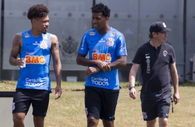 Urso e Gil no ltimo treino antes do duelo contra o Flamengo, pelo Brasileiro