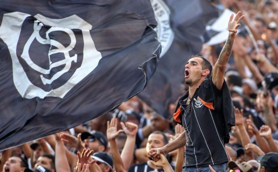 Torcida durante Drbi contra o Palmeiras, na Arena Corinthians