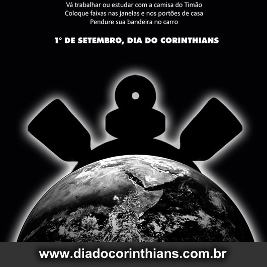 Dia primeiro de setembro vá estudar e trabalhar usando a camisa do Corinthians