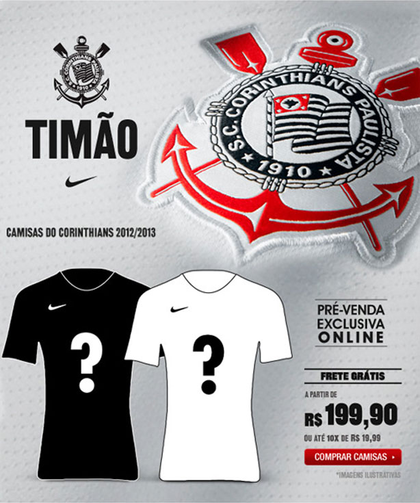 Pré venda da camisa nova do Corinthians