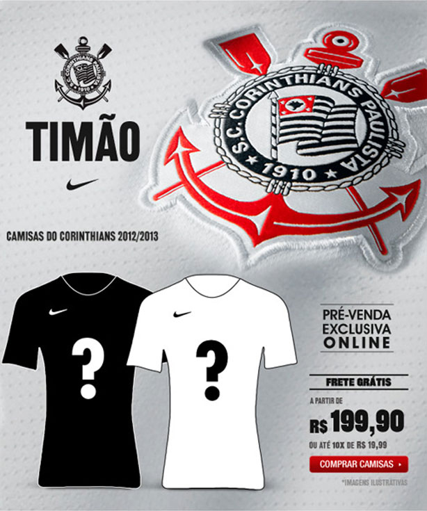 Pr&eacute; venda da camisa nova do Corinthians