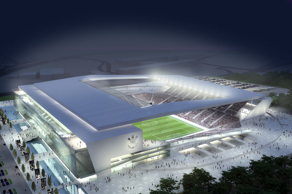 Projeção noturna do estádio do Corinthians