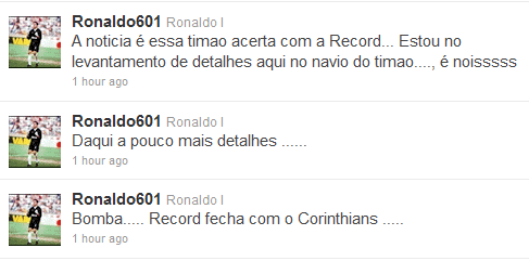 Twitter do ex-goleiro Ronaldo