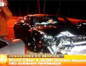 Bruno Csar se envolve em acidente grave em Portugual, mas sai ileso.