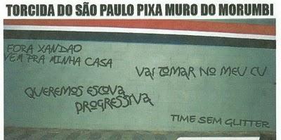 Humor: São Paulinos, Pixam Muro do Morumbi após Derrota Para o Flamengo.
