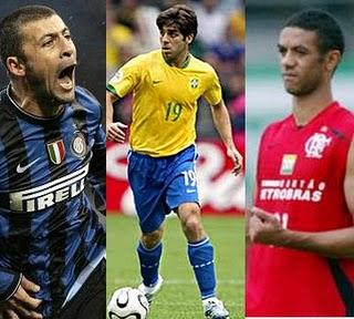 Samuel, zagueiro da Inter de Milão, Juninho Pernambucano, meia do Al-Gharafa e Cristian, volante do