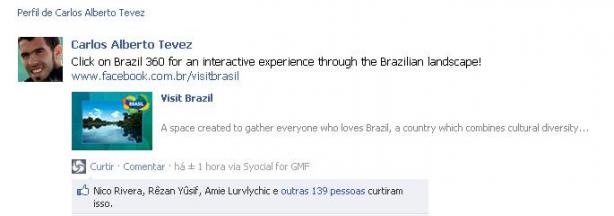 Tevez publica em seu Facebook site sobre o Brasil!