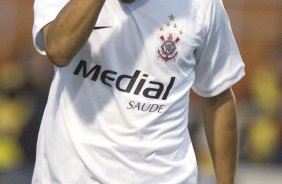 SP - CORINTHIANS/SP X FORTALEZA/CE- ESPORTES - André Santos lamenta gol perdido na partida válida pelo Campeonato Brasileiro da Segunda Divisao 2008, realizada no estádio do Pacaembu, neste sábado a tarde