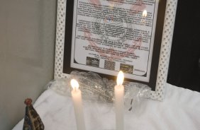 SP - CORINTHIANS/SP X SAO CAETANO/SP - ESPORTES - Placa em homenagem ao Corinthians nos vestiários antes da partida válida pelo Campeonato Brasileiro da segunda divisão 2008, primeiro turno, realizada no estádio do Pacaembu, zona oeste de São Paulo, neste sábado a tarde