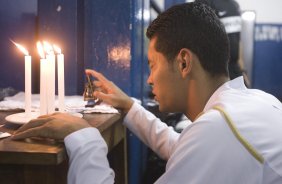 SP - SANTO ANDRE X CORINTHIANS - ESPORTES - nos vestiários antes da partida válida pelo Campeonato Brasileiro da segunda divisão 2008, primeiro turno, realizada no estádio Bruno José Daniel, em Santo André, municipio de São Paulo, neste sábado a tarde