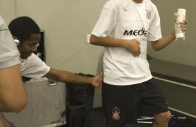 SP - CORINTHIANS/SP X CRICIUMA/SC - ESPORTES - nos vestiários antes da partida válida pelo Campeonato Brasileiro da segunda divisão 2008, primeiro turno, realizada no estádio do Pacaembu, zona oeste da cidade, neste sábado a tarde