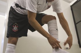 SP - CORINTHIANS/SP X ABC/RN- ESPORTES - nos vestirios antes da partida vlida pelo Campeonato Brasileiro da segunda diviso 2008, ltima partida do primeiro turno, realizada no estdio da Pacaembu, neste sbado a tarde