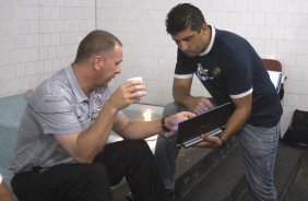 AL - CRB/ALAGOAS X CORINTHIANS/SP - ESPORTES - nos vestiários antes da partida válida pelo Campeonato Brasileiro da segunda divisão 2008, primeira partida do returno, realizada no estádio Rei Pelé, neste sábado a tarde