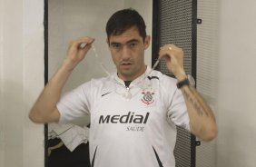 SP - CORINTHIANS/SP X ABC/RN - ESPORTES - nos vestirios antes da partida vlida pelo returno do Campeonato Brasileiro da segunda diviso 2008, realizada no estdio do Pacaembu, neste sbado a tarde