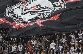 durante a partida de estreia do Corinthians na segunda divisão do Campeonato Brasileiro de 2008, realizada no estádio do Pacaembu, zona oeste de São Paulo, neste sábado a tarde