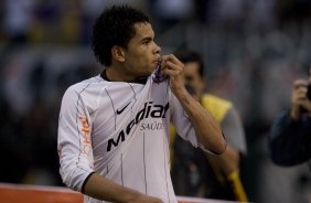 SP- CORINTHIANS/SP X SANTO ANDRE/SP - ESPORTES - durante partida válida pelo returno do Campeonato Brasileiro da segunda divisão de 2008, realizada no estádio do Pacaembu, zona oeste da cidade, neste sábado a tarde