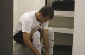 SP- CORINTHIANS/SP X SANTO ANDRE/SP - ESPORTES - nos vestiários antes da partida válida pelo returno do Campeonato Brasileiro da segunda divisão de 2008, realizada no estádio do Pacaembu, zona oeste da cidade, neste sábado a tarde