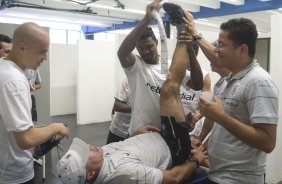 SP - CORINTHIANS/SP X VILA NOVA/GO - ESPORTES - nos vestiários antes da partida válida pelo returno do Campeonato Brasileiro Serie B, realizado no estádio do Pacaembu, zona oeste da cidade, neste sábado a tarde