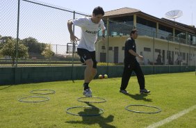 Durante treino do Corinthians realizado esta manh no Spa Sport Resort, na cidade de Itu, interior de So Paulo, durante a pre-temporada de 2009; O time faz sua estreia no Campeonato Paulista no dia 22/01, contra o Barueri, no Pacaembu