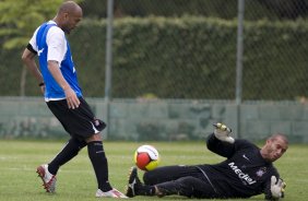 Durante o treino do Corinthians realizado esta manh no Spa Sport Resort, na cidade de Itu, interior de So Paulo, durante a pre-temporada de 2009; O time faz sua estreia no Campeonato Paulista no dia 22/01, contra o Barueri, no Pacaembu