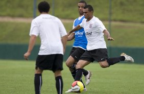 Durante o treino do Corinthians realizado esta manh no Spa Sport Resort, na cidade de Itu, interior de So Paulo, durante a pre-temporada de 2009; O time faz sua estreia no Campeonato Paulista no dia 22/01, contra o Barueri, no Pacaembu