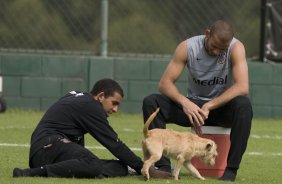 Durante o treino do Corinthians realizado esta manh no Spa Sport Resort, na cidade de Itu, interior de So Paulo, durante a pre-temporada de 2009; Amanha o time faz um amistoso no Pacaembu contra o Estudiantes de Buenos Aires e sua estreia no Campeonato Paulista ser no dia 22/01, contra o Barueri, tambem no Pacaembu