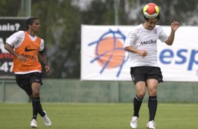 Durante o treino do Corinthians realizado esta manh no Spa Sport Resort, na cidade de Itu, interior de So Paulo, durante a pre-temporada de 2009; Amanha o time faz um amistoso no Pacaembu contra o Estudiantes de Buenos Aires e sua estreia no Campeonato Paulista ser no dia 22/01, contra o Barueri, tambem no Pacaembu