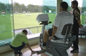 Durante o treino do Corinthians realizado esta manh no Spa Sport Resort, na cidade de Itu, interior de So Paulo, durante a pre-temporada de 2009; Amanha o time faz um amistoso no Pacaembu contra o Estudiantes de Buenos Aires e sua estreia no Campeonato Paulista ser no dia 22/01, contra o Barueri, tambem no Pacaembu