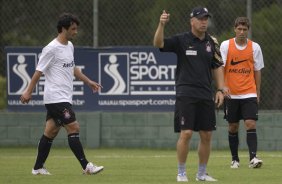 Durante o treino do Corinthians realizado esta manh no Spa Sport Resort, na cidade de Itu, interior de So Paulo, durante a pre-temporada de 2009; Amanha o time faz um amistoso no Pacaembu contra o Estudiantes de Buenos Aires e sua estreia no Campeonato Paulista ser no dia 22/01, contra o Barueri, tambem no Pacaembu