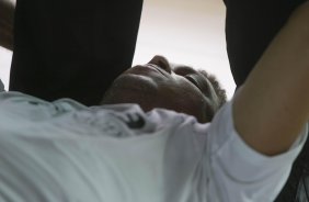 Durante o treino do Corinthians realizado esta manh no Spa Sport Resort, na cidade de Itu, interior de So Paulo, durante a pre-temporada de 2009; Amanha o time faz um amistoso no Pacaembu contra o Estudiantes de Buenos Aires e sua estreia no Campeonato Paulista ser no dia 22/01, contra o Barueri, tambem no Pacaembu