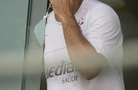 Durante o treino do Corinthians realizado esta manh no Spa Sport Resort, na cidade de Itu, interior de So Paulo, durante a pre-temporada de 2009; Amanha o time faz um amistoso no Pacaembu contra o Estudiantes de Buenos Aires e sua estreia no Campeonato Paulista ser no dia 22/01, contra o Barueri, tambem no Pacaembu
