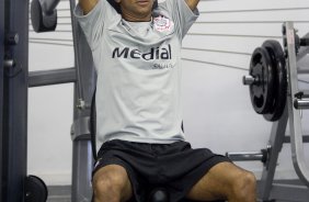 SP - ESPORTES - durante o treino do Corinthians realizado esta manh no Parque So Jorge, zona leste de So Paulo. O time joga pelo no Campeonato Paulista dia 24/01, domingo, contra o Bragantino, em Bragana Paulista
