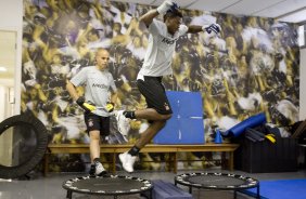 SP - ESPORTES - durante o treino do Corinthians realizado esta manh no Parque So Jorge, zona leste de So Paulo. O time joga pelo no Campeonato Paulista dia 24/01, domingo, contra o Bragantino, em Bragana Paulista