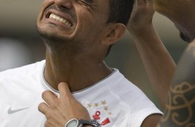 Durante o treino do Corinthians realizado esta manh no Spa Sport Resort, na cidade de Itu, interior de So Paulo, durante a pre-temporada de 2009; O time faz sua estreia no Campeonato Paulista no dia 22/01, contra o Barueri, no Pacaembu