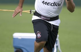Durante o treino do Corinthians realizado esta manh no Spa Sport Resort, na cidade de Itu, interior de So Paulo, durante a pre-temporada de 2009; O time faz sua estreia no Campeonato Paulista no dia 22/01, contra o Barueri, no Pacaembu