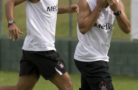 Durante o treino do Corinthians realizado esta manh no Spa Sport Resort, na cidade de Itu, interior de So Paulo, durante a pre-temporada de 2009; O time faz sua estreia no Campeonato Paulista no dia 22/01, contra o Barueri, no Pacaembu