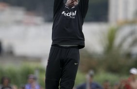 SP - ESPORTES - durante o treino do Corinthians realizado esta tarde no Parque Ecolgico do Tiete, zona leste de So Paulo. O time joga amanh, quarta-feira, 04/02, pelo Campeonato Paulista, contra o Paulista de Jundia,  noite, no estdio Jaime Cintra