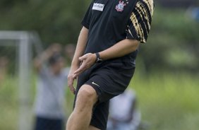 SP - ESPORTES - durante o treino do Corinthians realizado esta tarde no Parque Ecolgico do Tiete, zona leste de So Paulo. O time joga amanh, quarta-feira, 04/02, pelo Campeonato Paulista, contra o Paulista de Jundia,  noite, no estdio Jaime Cintra
