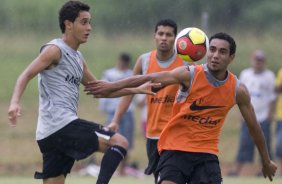SP - ESPORTES - durante o treino do Corinthians realizado esta tarde no Parque Ecolgico do Tiete, zona leste de So Paulo. O time joga amanh, quarta-feira, 04/02, pelo Campeonato Paulista, contra o Paulista de Jundia,  noite, no estdio Jaime Cintra