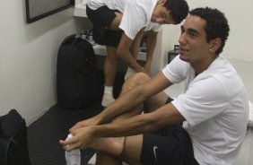 CORINTHIANS/SP X MOGI MIRIM/SP - nos vestirios antes do jogo realizado esta tarde no estdio do Pacaembu, zona oeste de So Paulo, vlido pelo Campeonato Paulista de 2009