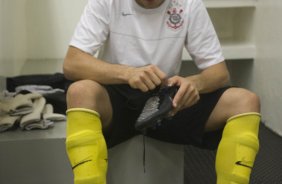 CORINTHIANS/SP X MOGI MIRIM/SP - nos vestirios antes do jogo realizado esta tarde no estdio do Pacaembu, zona oeste de So Paulo, vlido pelo Campeonato Paulista de 2009