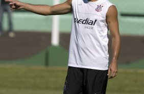 Durante o treino realizado esta manh no estdio Eduardo Jos Farah. O time joga amanh, domingo, 01/03 a noite, pelo Campeonato Paulista, contra o Marilia, no estdio Bento de Abreu, em Marilia